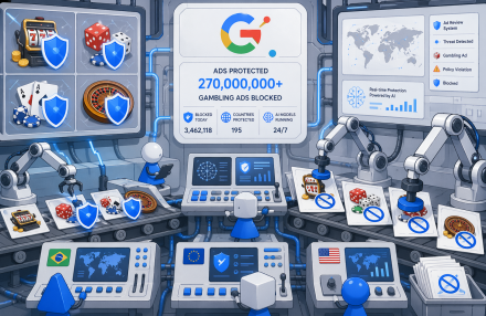 صورة Google blokuje 270 milionů reklam na hazardní hry v roce 2025, protože tlak regulačních orgánů sílí