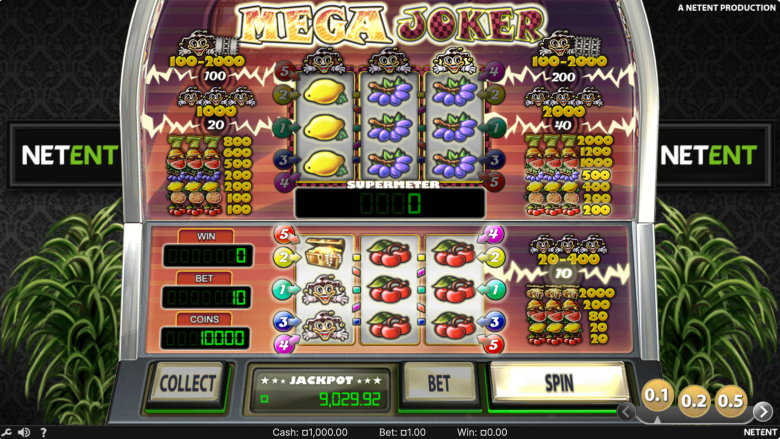 Mega Joker Main Screen