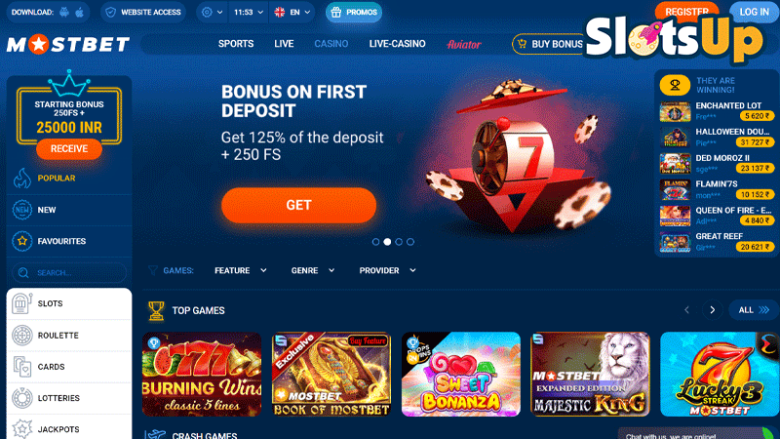 Mostbet casino lobby