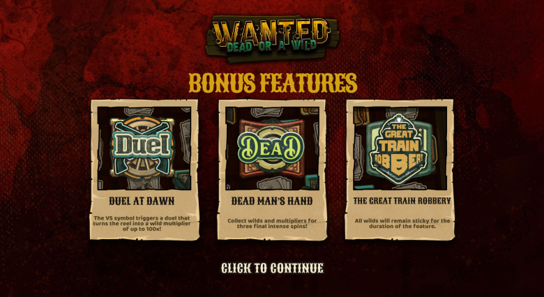 Wanted Dead or a Wild Main Screen