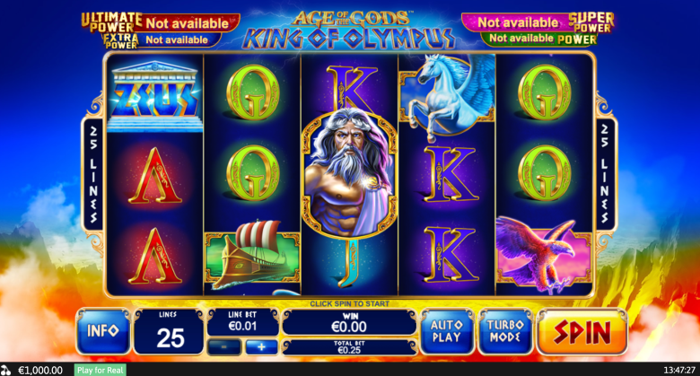 Age of the Gods: King of Olympus Main Screen