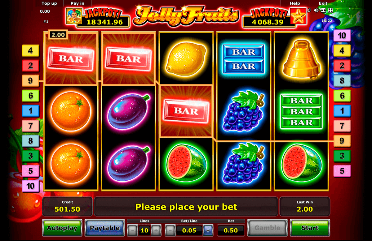 jolly fruits novomatic automaty zdarma 